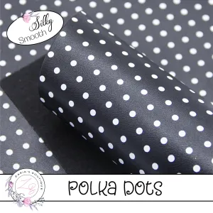 ⋅ Black & White Polka Dots ⋅ Smooth Vegan Faux Leather