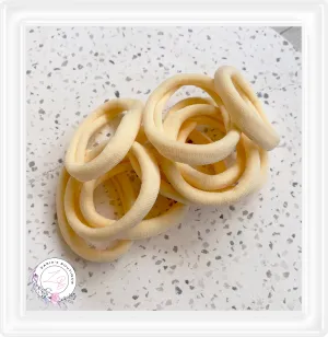 10 Nylon Ponytail Hair Bands ~ Buttercream