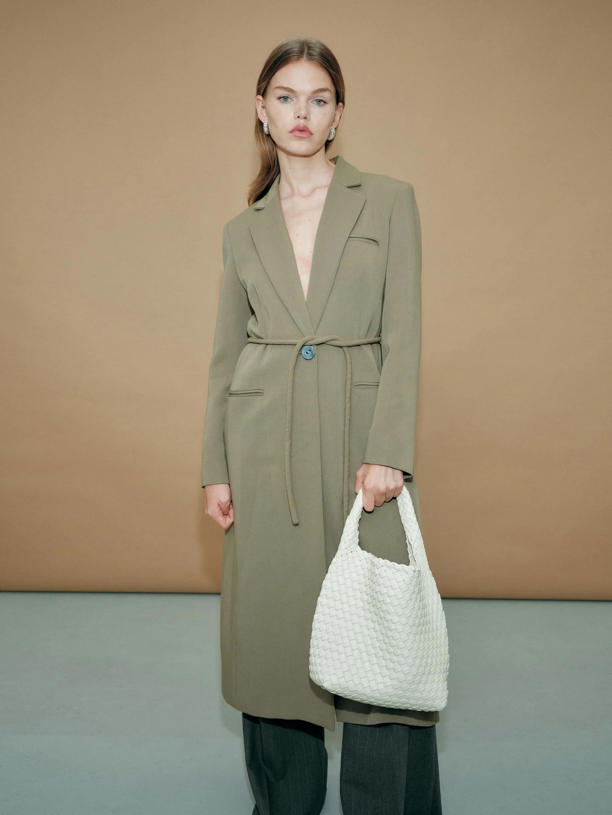 19.59 Ivory Recycled Alt-Leather Woven Small Tote