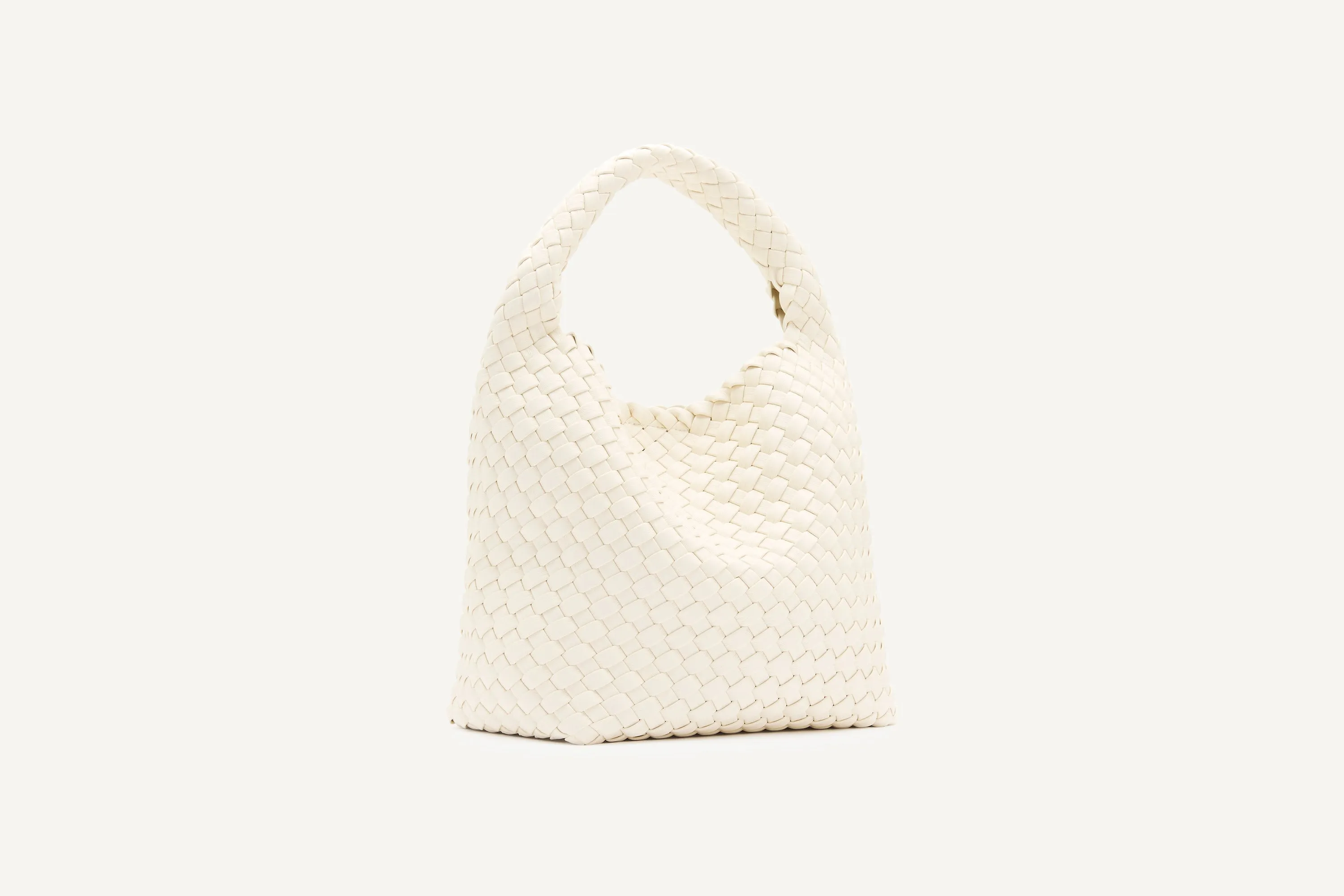 19.59 Ivory Recycled Alt-Leather Woven Small Tote