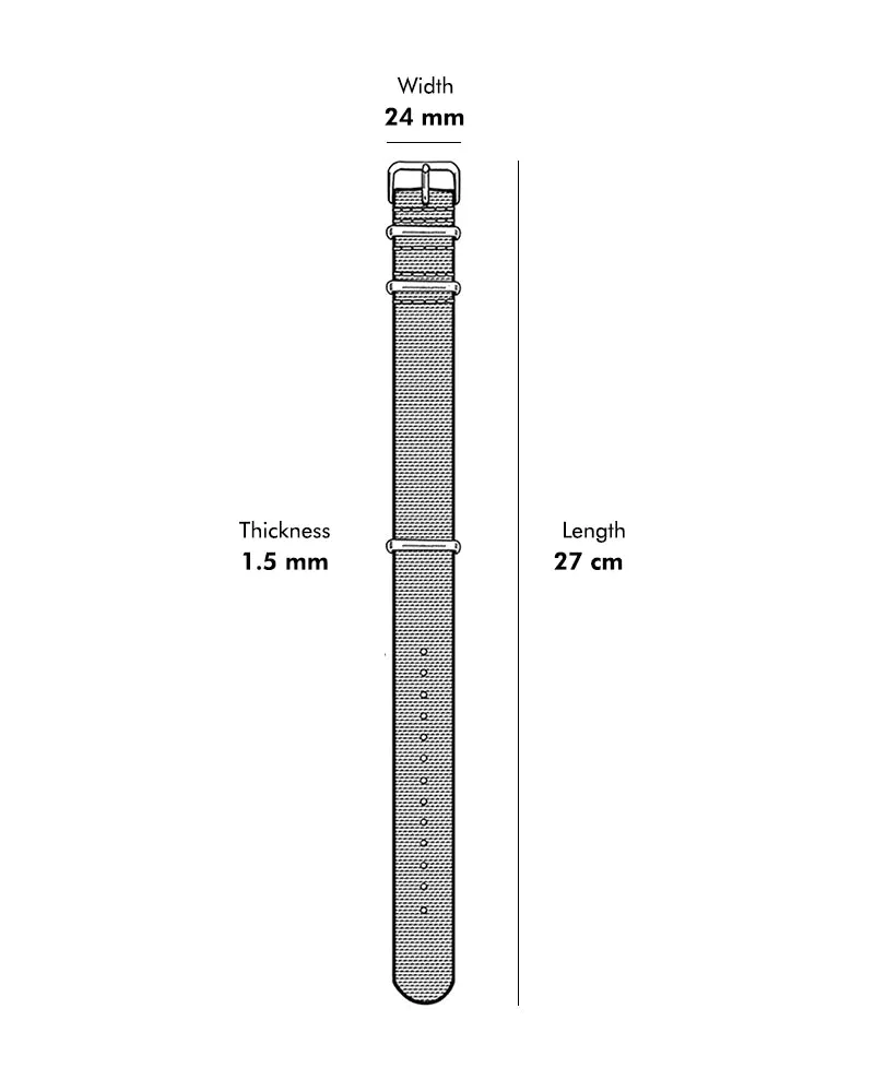 24MM Grey Nylon Strap