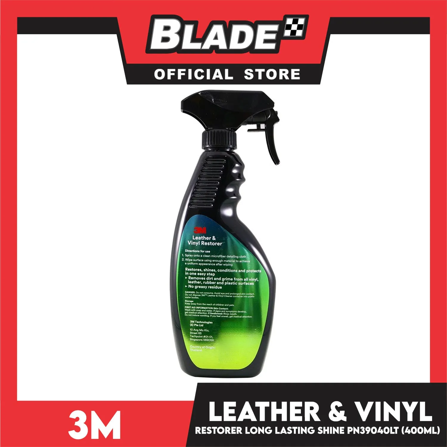 3M Automotive Car Care Leather and Vinyl Restorer 400ml PN39040LT