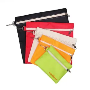 5Pc Multipurpose Zippered Storage Pouch Set - Durable Office and Tool Organizer Bags in Assorted Colors