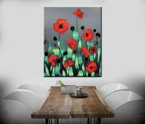 Abstract Art Canvas Prints “Poppies” Canvas Wall Art