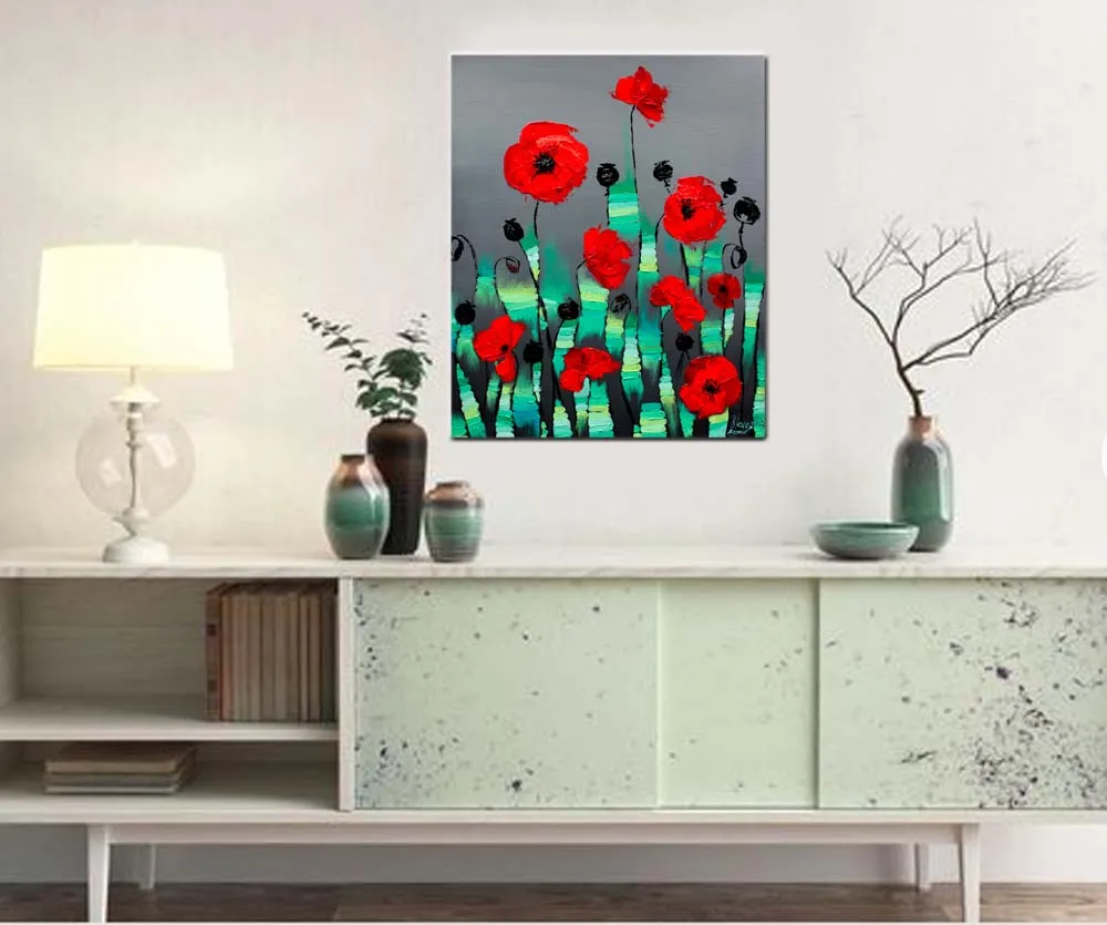 Abstract Art Canvas Prints “Poppies” Canvas Wall Art