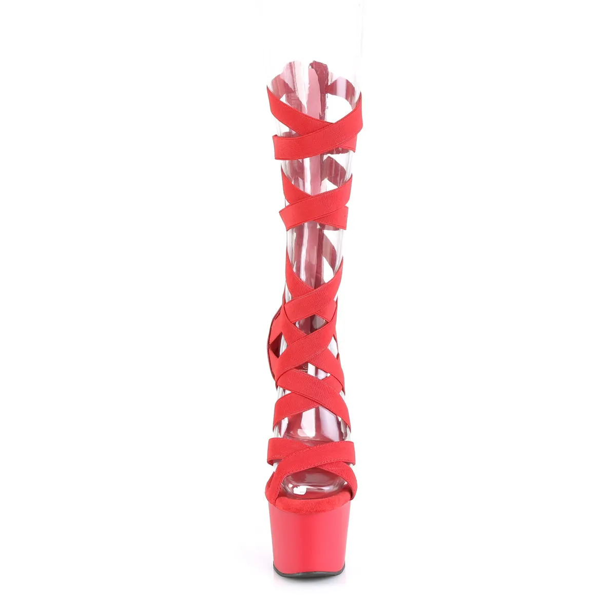 ADORE-700-48  Red Elastic Band-Faux Leather/Red Matte