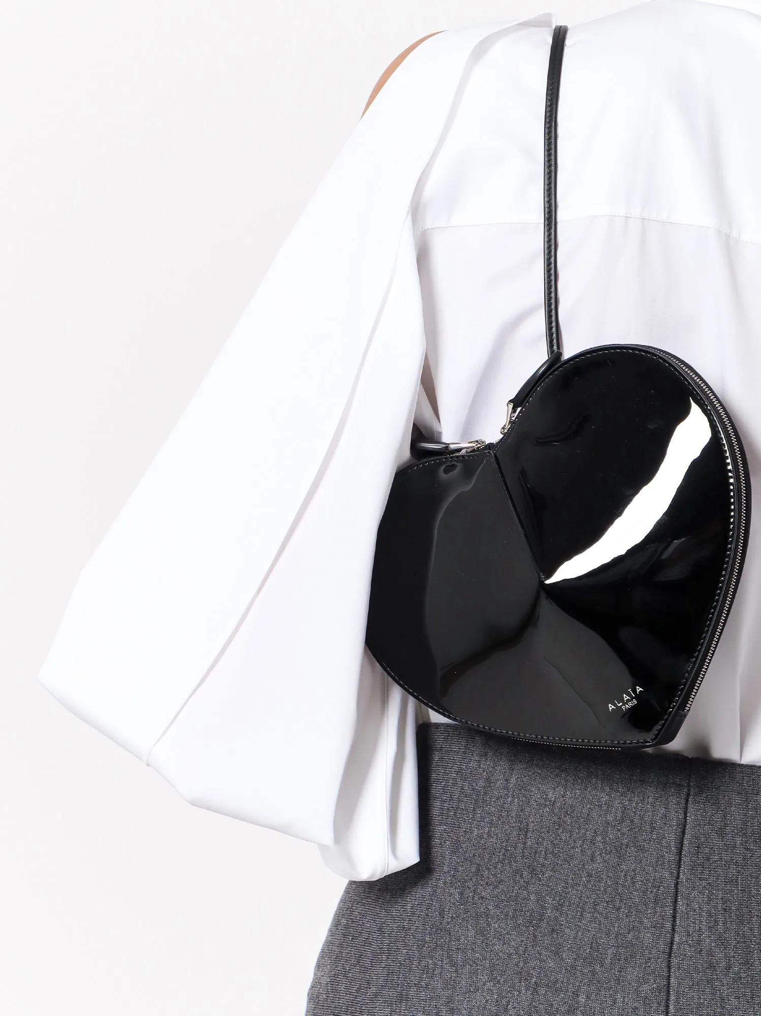 Alaia Le Coeur Patent Leather Shoulder Bag
