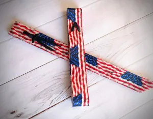 American Flag Red White Blue Cinch Strap Set