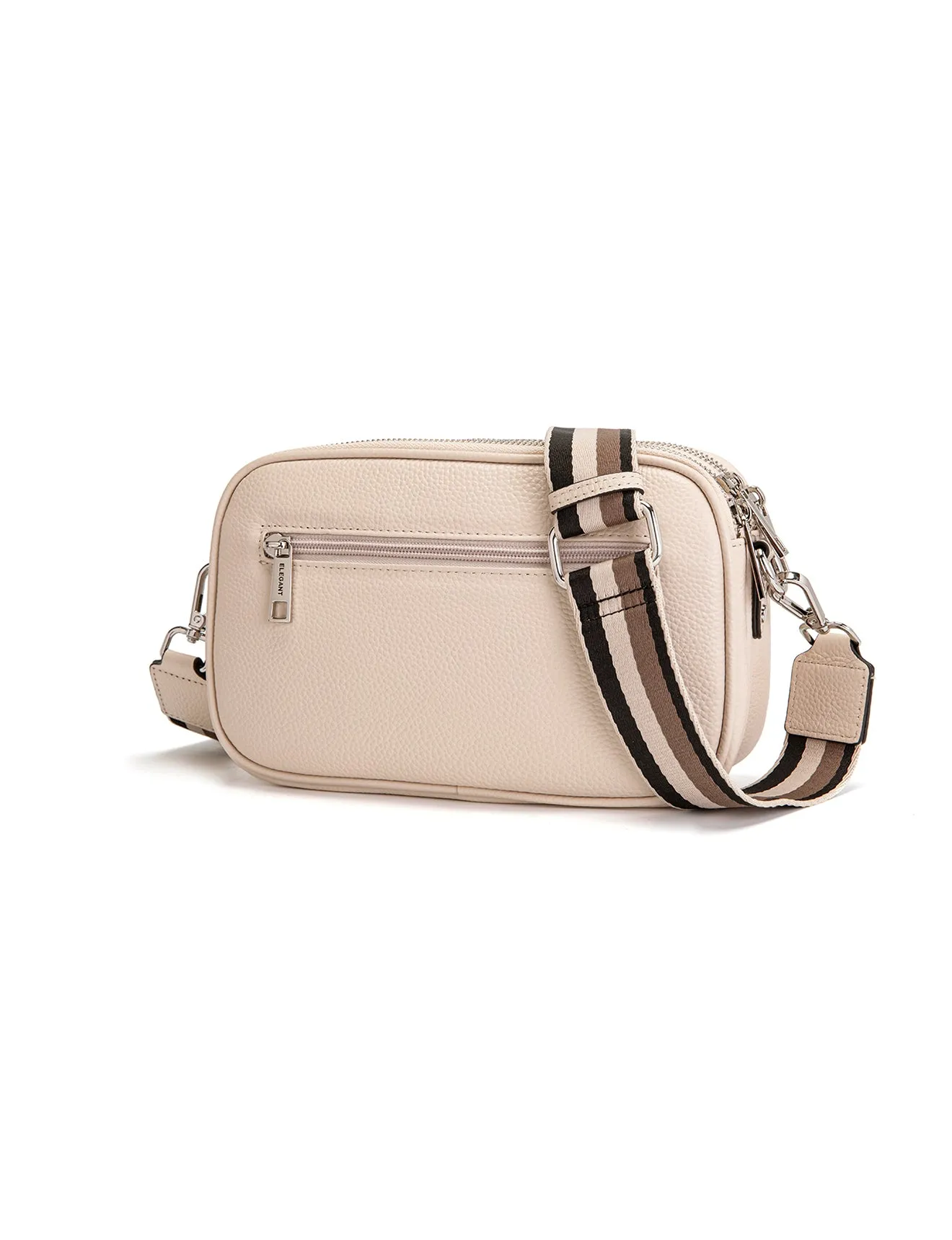ANNA TRIPLE COMPARTMENT CROSSBODY -E1-0811B-IVORY