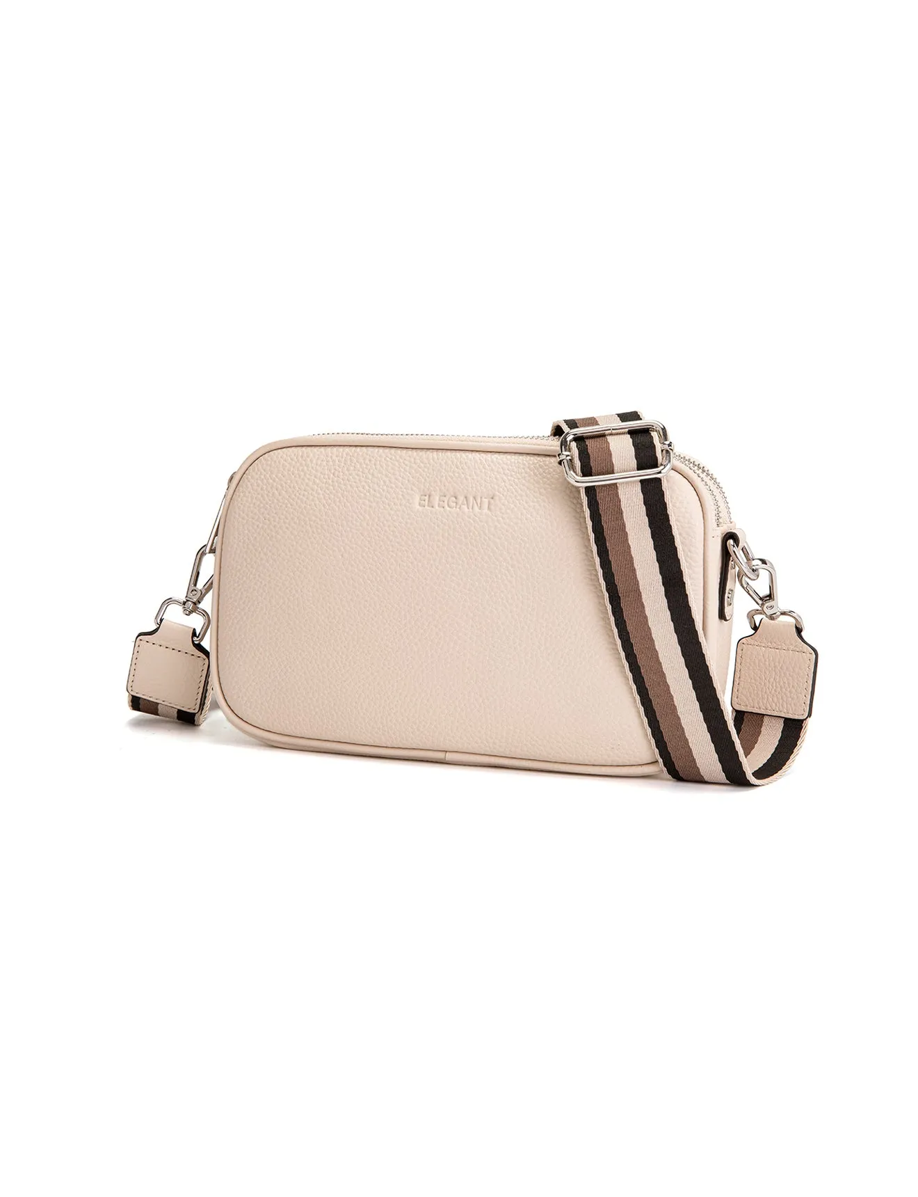 ANNA TRIPLE COMPARTMENT CROSSBODY -E1-0811B-IVORY