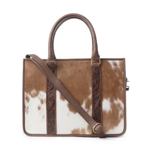 Antonia Trail Tote Bag In Brown & White