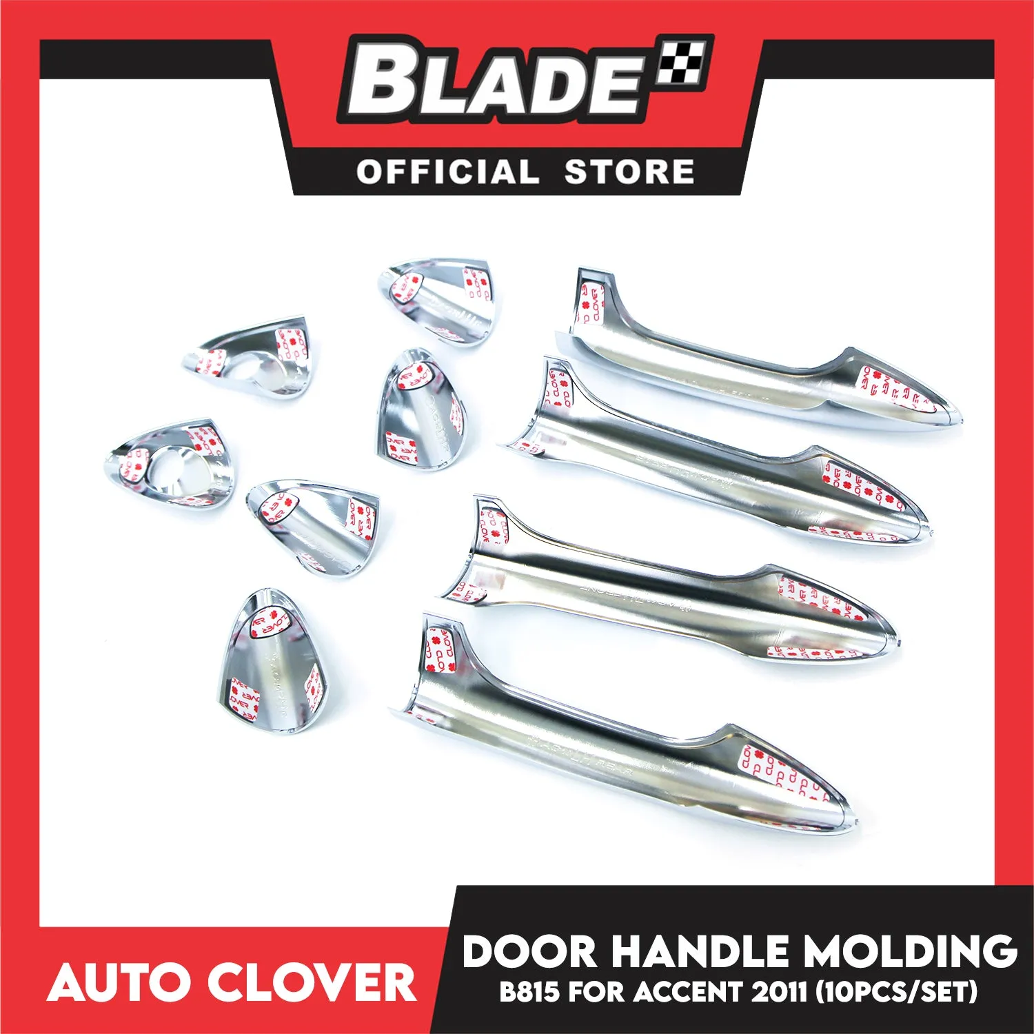 Auto Clover Door Handle Molding 10pcs Set B815 For Hyundai Accent Solaris 2010 - 2011 Car Exterior Accessories