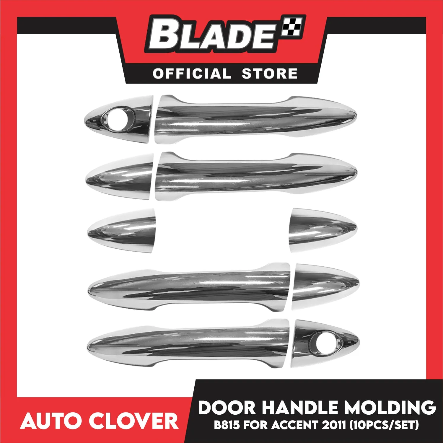 Auto Clover Door Handle Molding 10pcs Set B815 For Hyundai Accent Solaris 2010 - 2011 Car Exterior Accessories