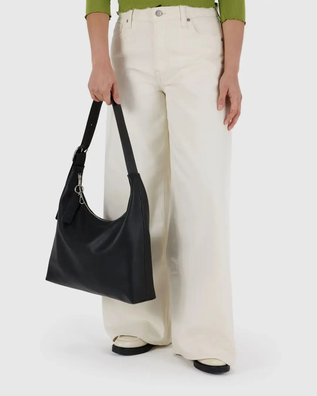 Baggu | Recycled Leather Shoulder Bag | Black