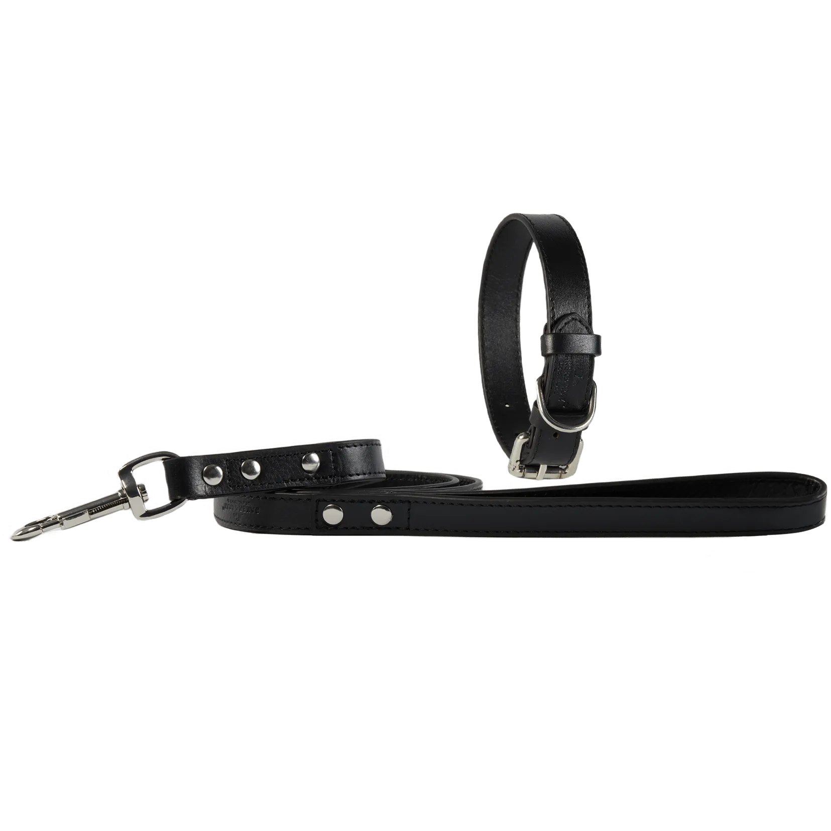 Baker & Bray Sustainable Leather Dog Collar & Lead Set | Black