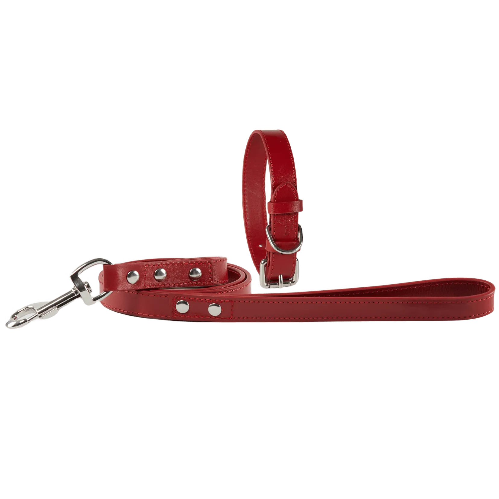 Baker & Bray Sustainable Leather Dog Collar & Lead Set | Rose
