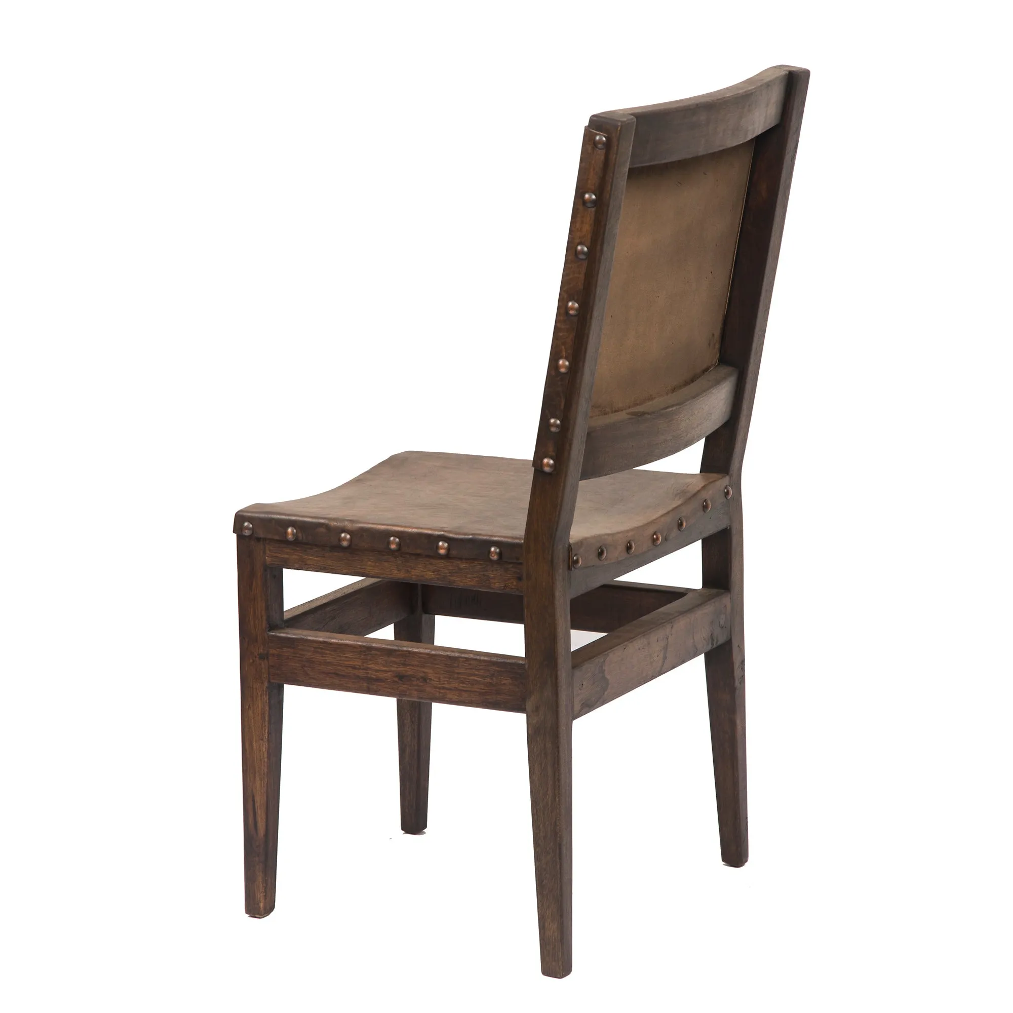 Barn Wood & Leather Full Back Dining Chair (Set of 2)  - FWC 0013