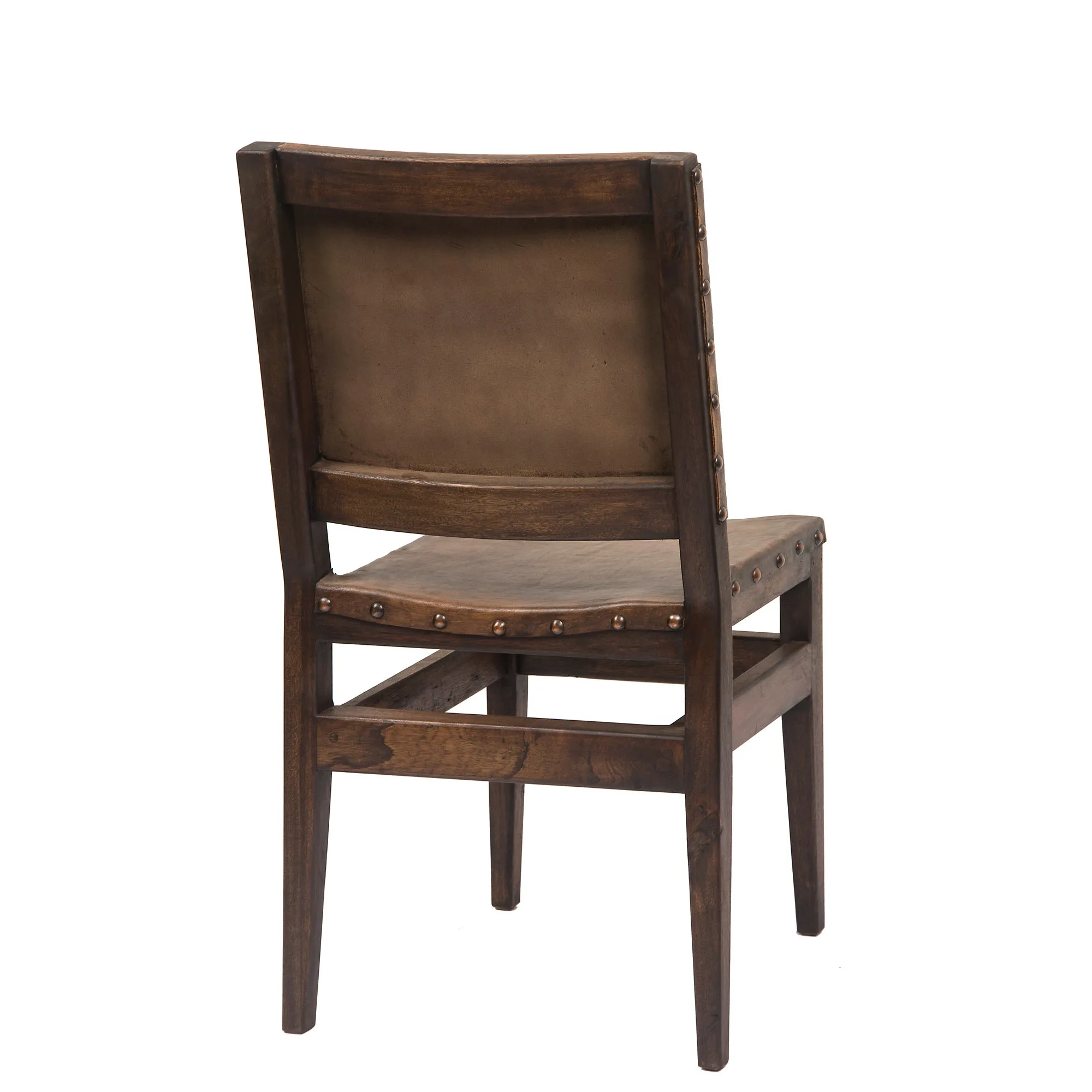 Barn Wood & Leather Full Back Dining Chair (Set of 2)  - FWC 0013