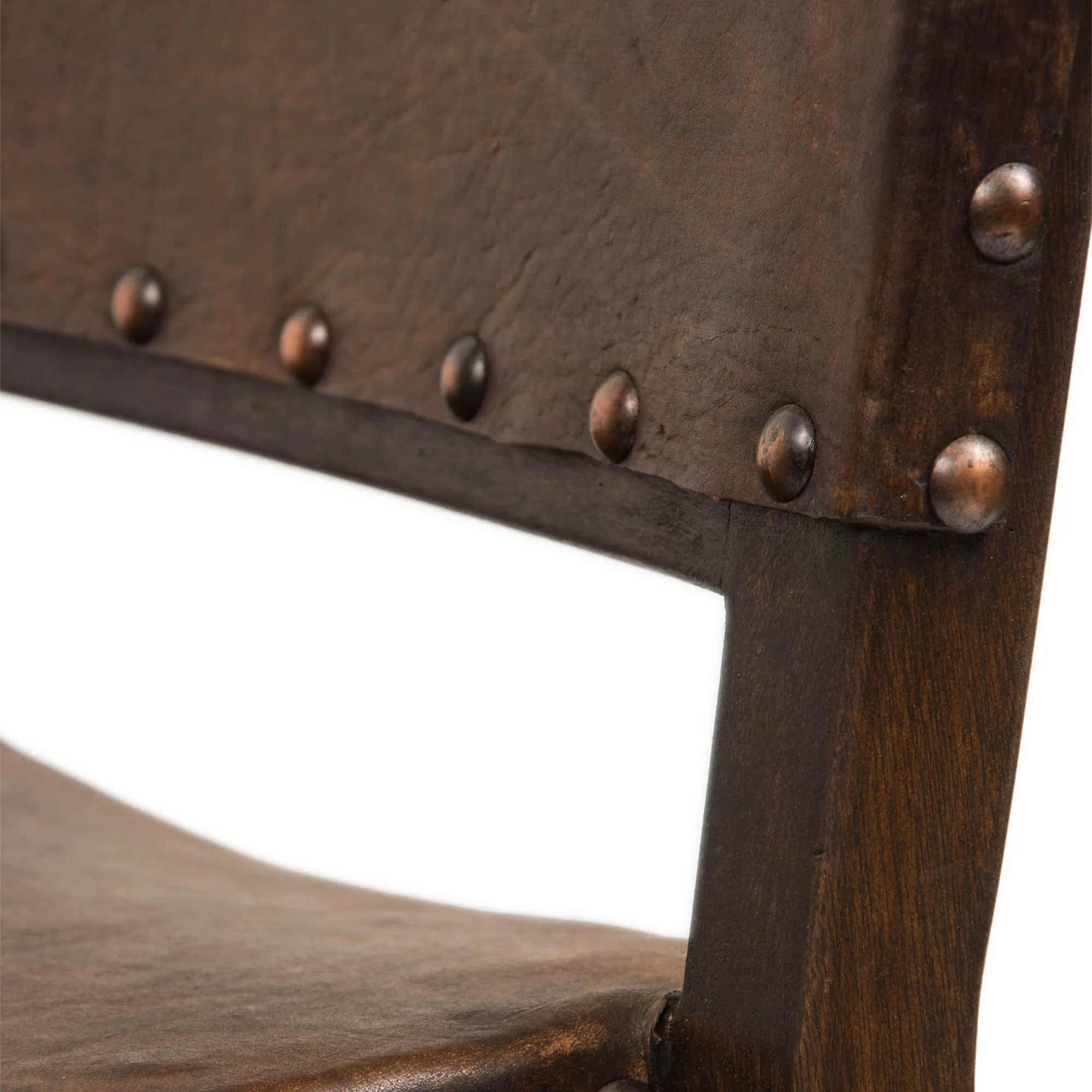Barn Wood & Leather Full Back Dining Chair (Set of 2)  - FWC 0013