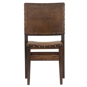 Barn Wood & Leather Full Back Dining Chair (Set of 2)  - FWC 0013