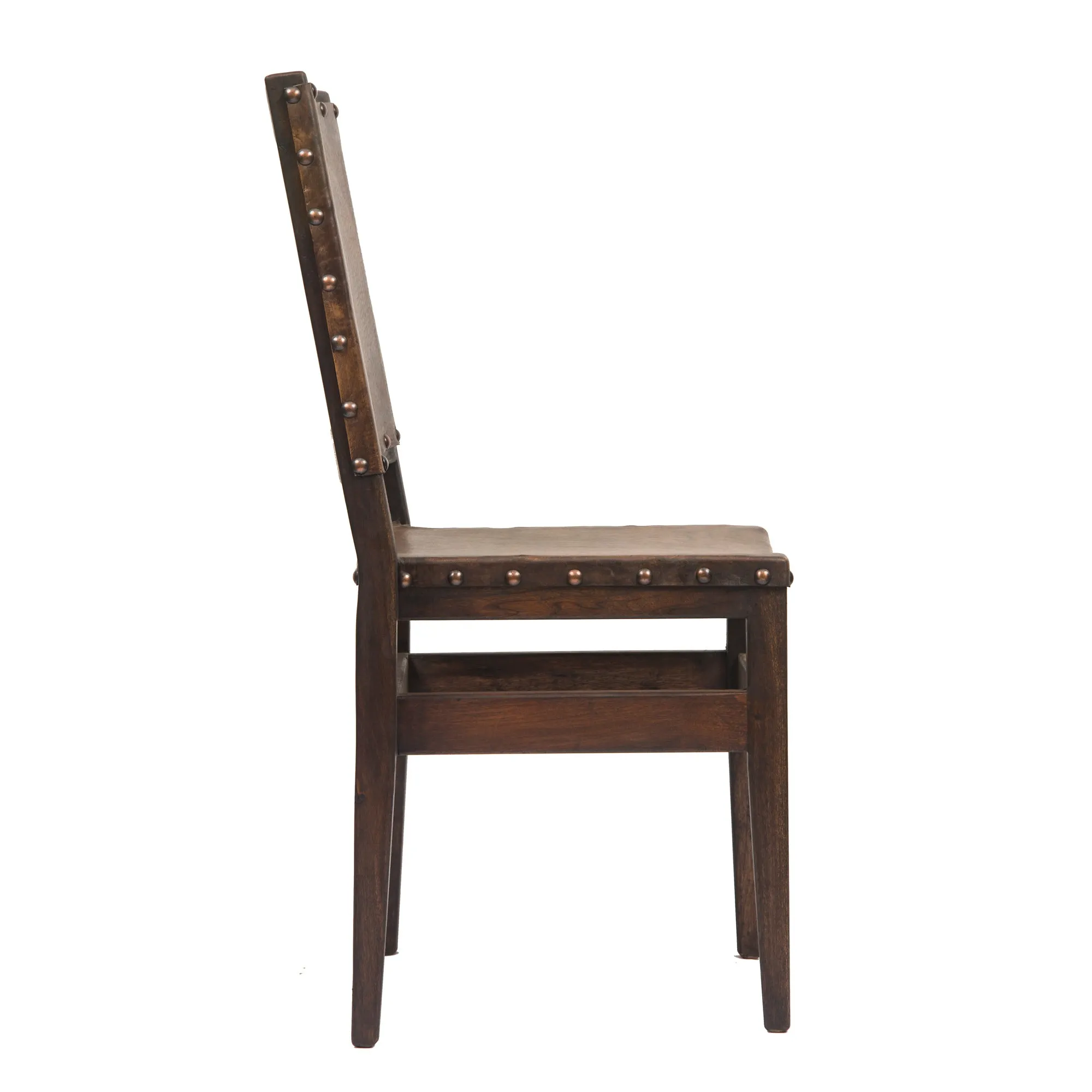 Barn Wood & Leather Full Back Dining Chair (Set of 2)  - FWC 0013