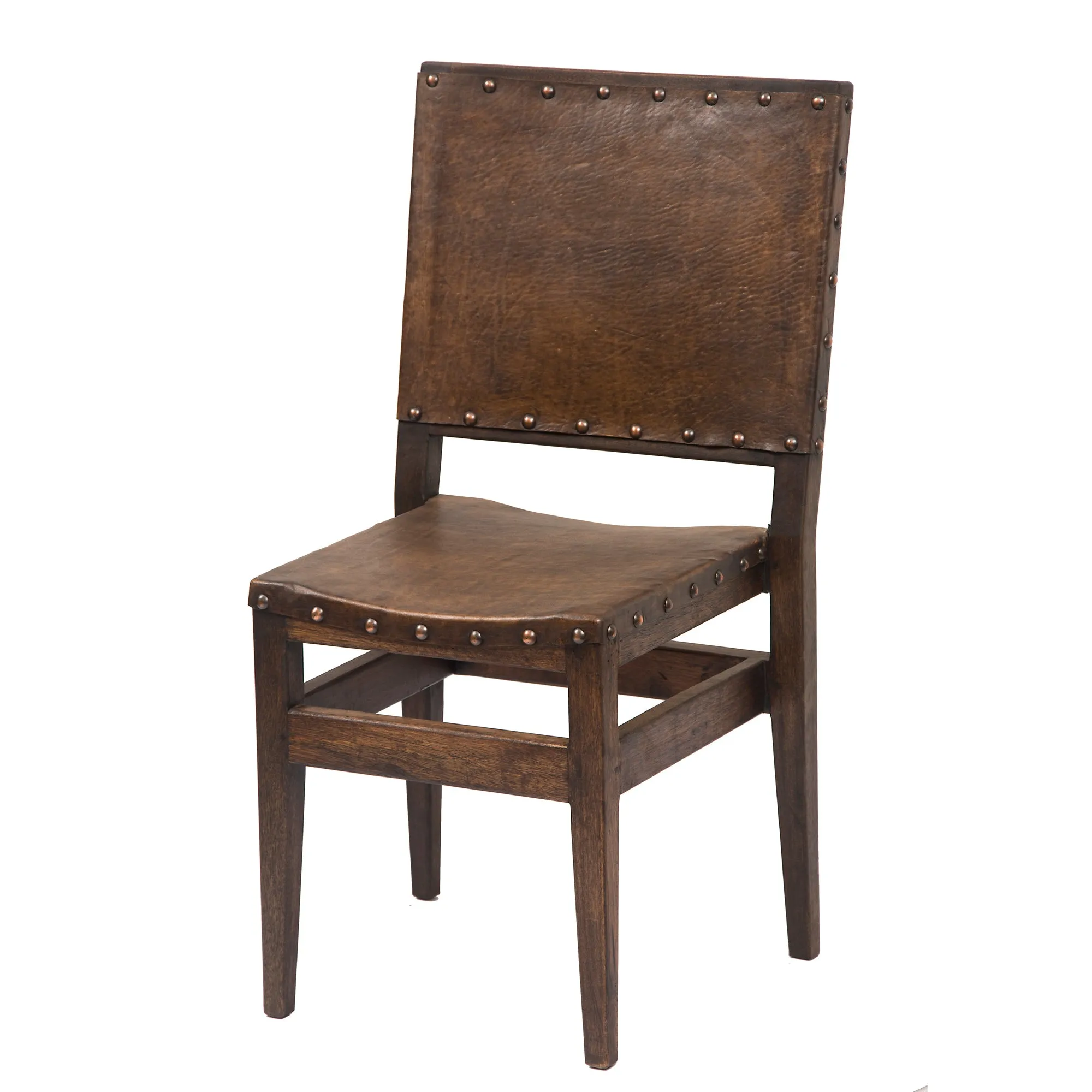 Barn Wood & Leather Full Back Dining Chair (Set of 2)  - FWC 0013