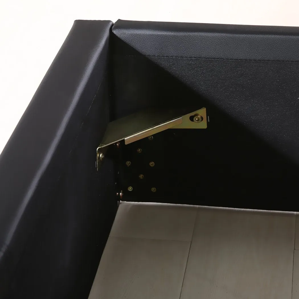 Bed Frame Gas Lift Premium Leather Base Mattress Storage Double Black