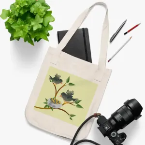 Bird Nest Canvas Tote Bag Organic Nature Friendly