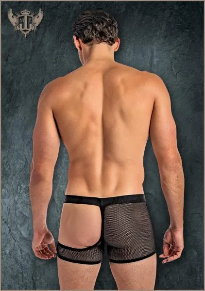 Black - Halfmoon Mens Lace Short -