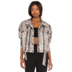 Blank NYC Here I Go Again Jacket Snake Print Faux Leather Size S NWT
