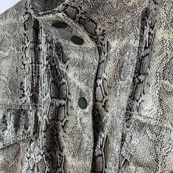 Blank NYC Here I Go Again Jacket Snake Print Faux Leather Size S NWT