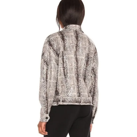 Blank NYC Here I Go Again Jacket Snake Print Faux Leather Size S NWT