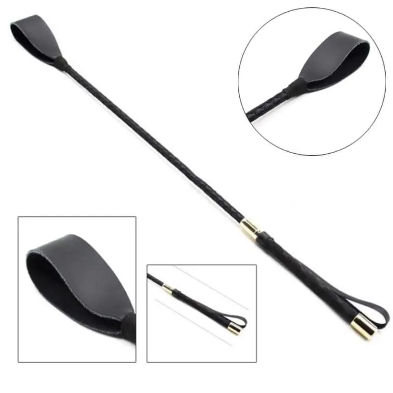 Boutique Slim Leather Riding Crop Horse Whip Pony Spanking Knout BDSM Lash