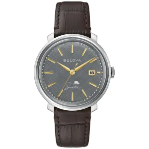 Bulova Men's Frank Sinatra 'The Best Is Yet To Come' Brown Leather Strap Watch 96B345