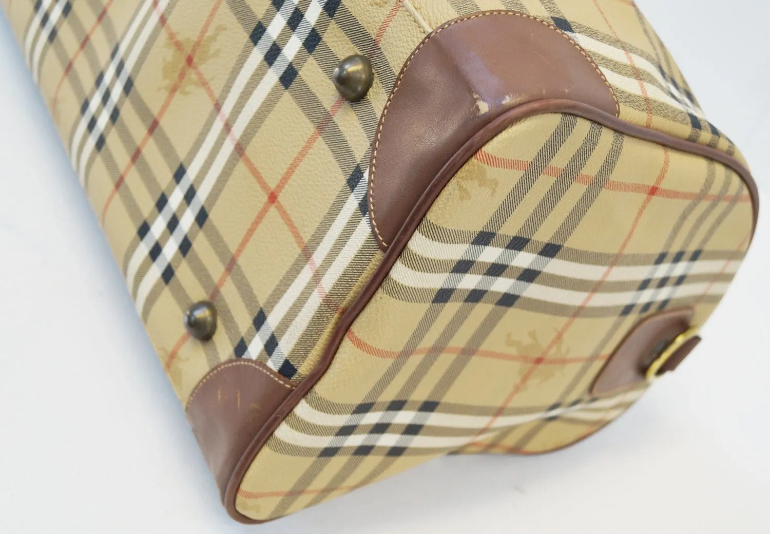 Burberry Travel Bag - Burberry Nova Check Leather Brown