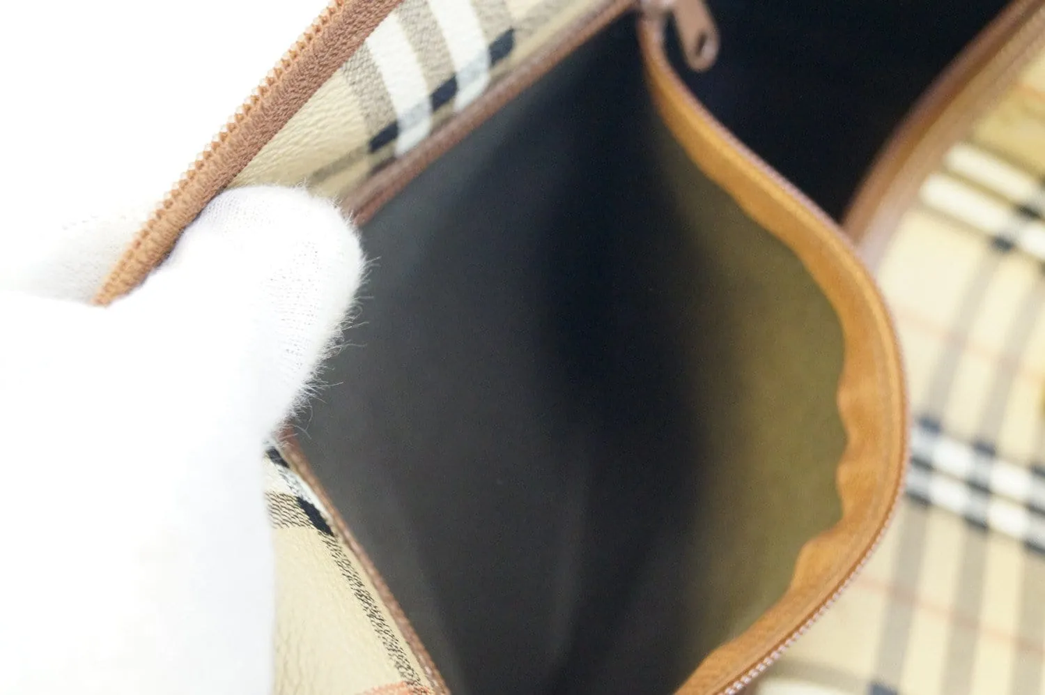 Burberry Travel Bag - Burberry Nova Check Leather Brown