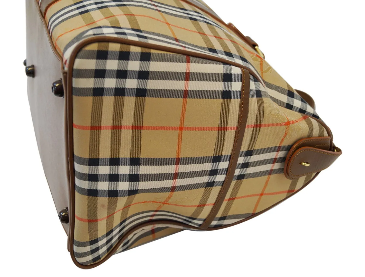 Burberry Travel Bag Nova Check Brown Leather - Burberry Luggage