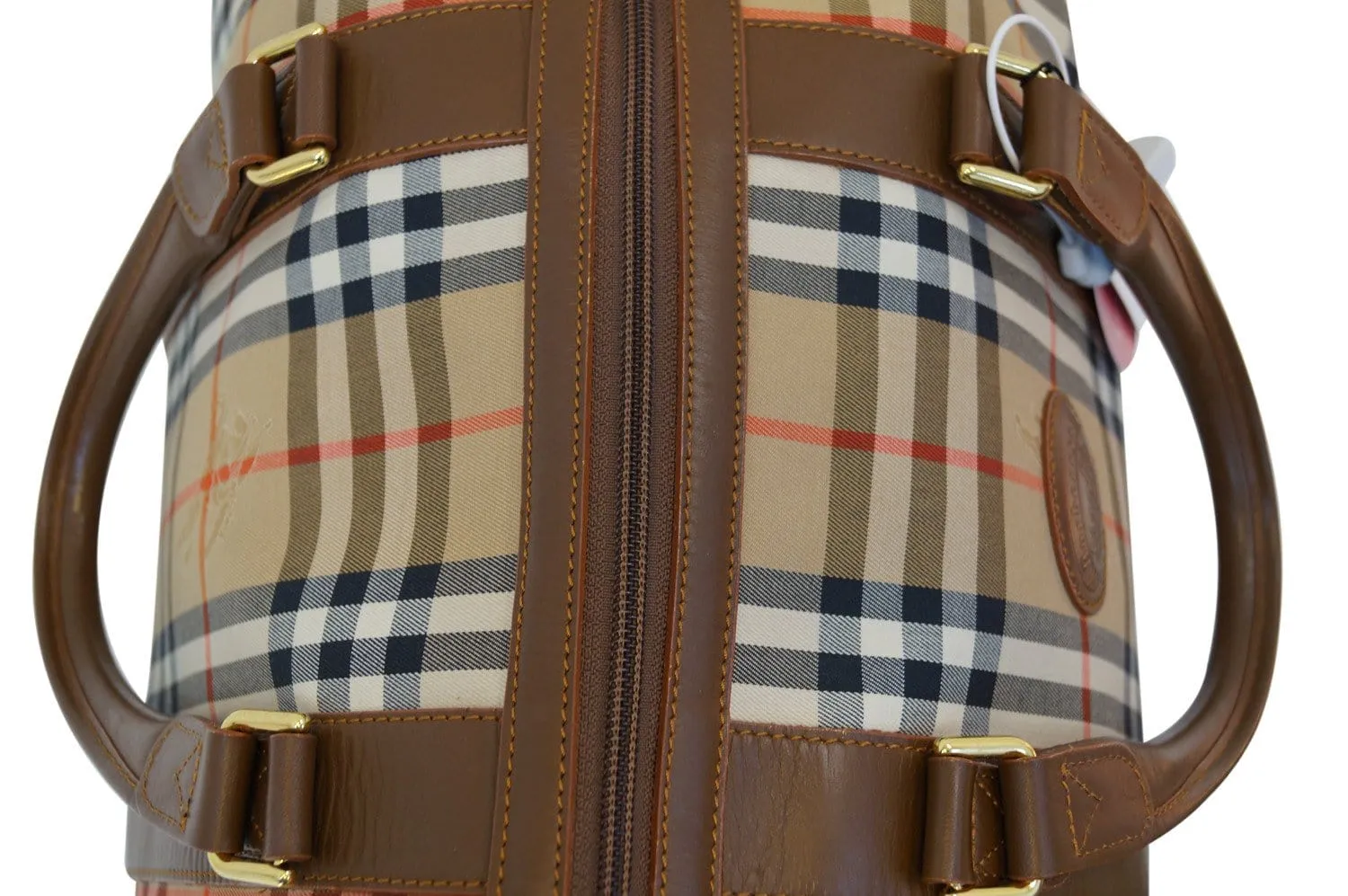 Burberry Travel Bag Nova Check Brown Leather - Burberry Luggage