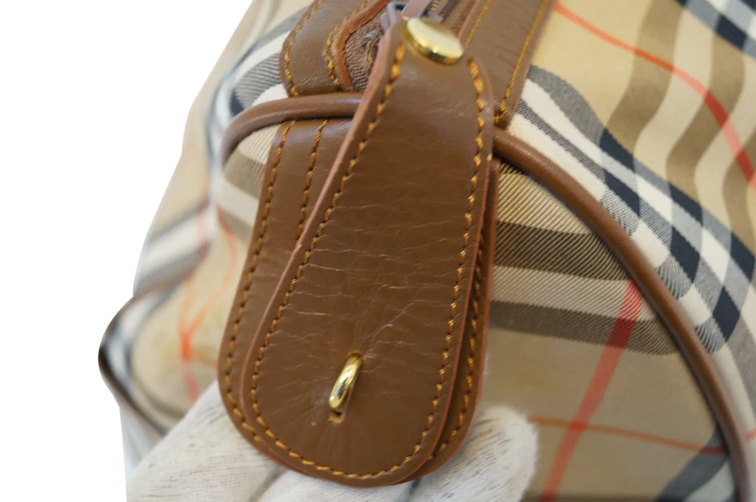 Burberry Travel Bag Nova Check Brown Leather - Burberry Luggage