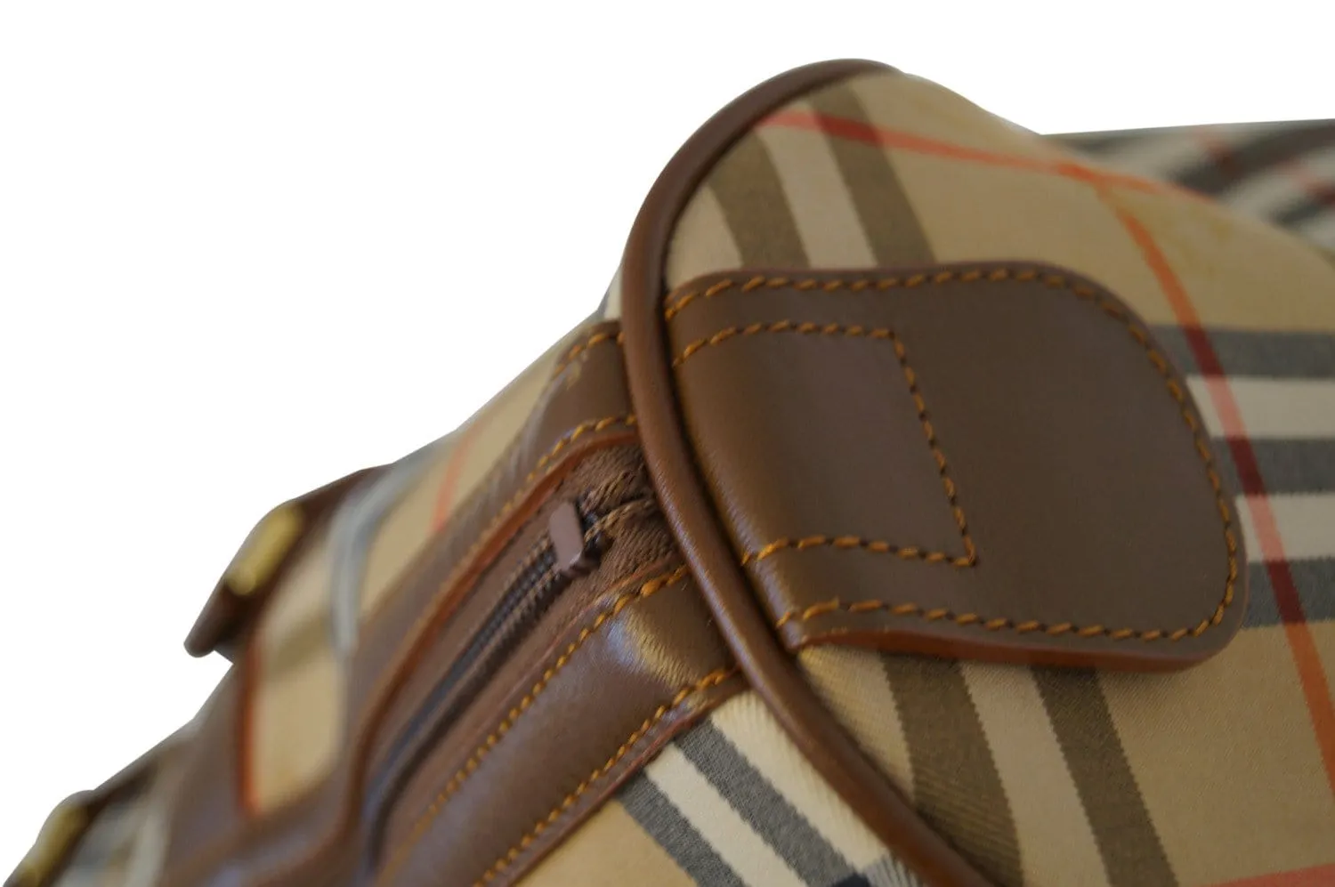 Burberry Travel Bag Nova Check Brown Leather - Burberry Luggage