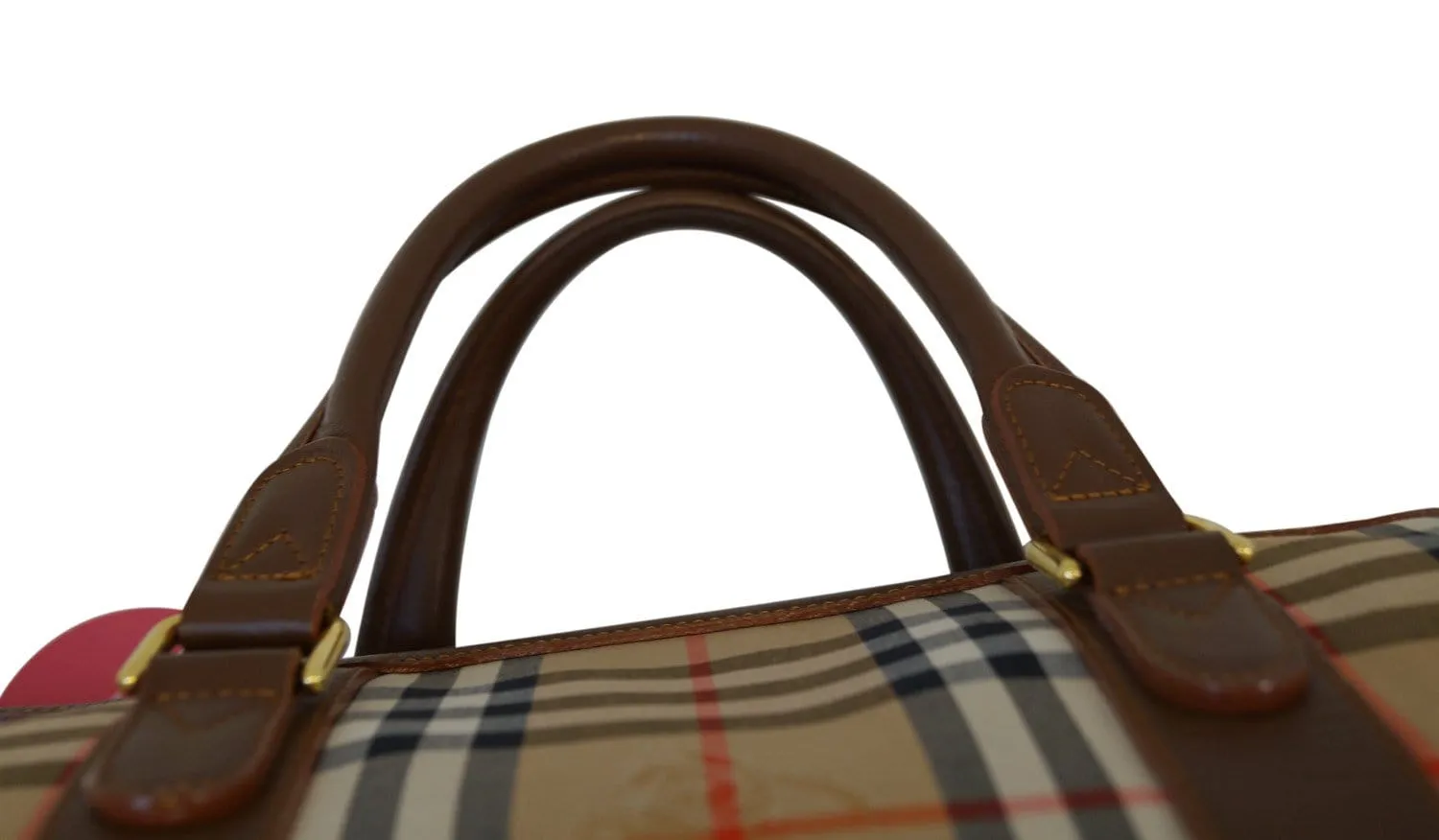 Burberry Travel Bag Nova Check Brown Leather - Burberry Luggage