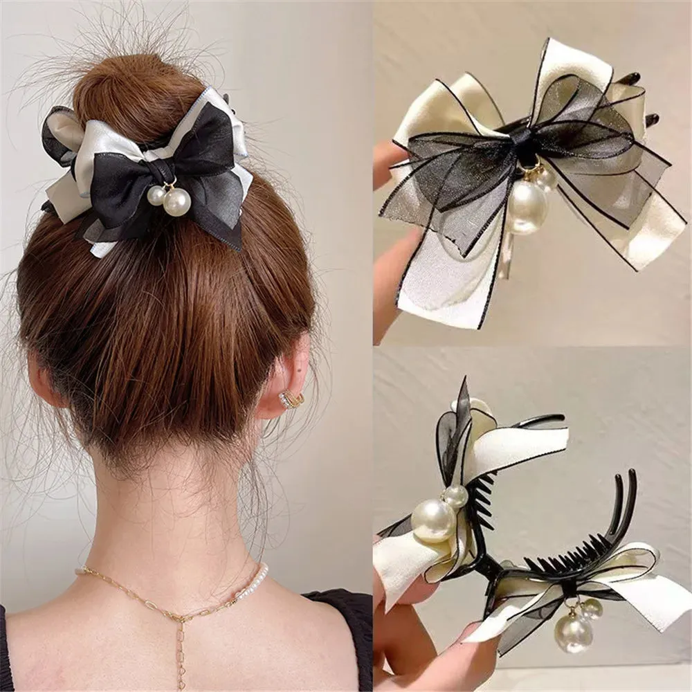 Butterfly Pearl Fringe Hair Clip