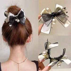 Butterfly Pearl Fringe Hair Clip