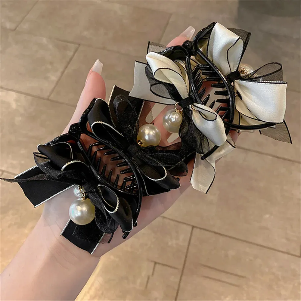Butterfly Pearl Fringe Hair Clip