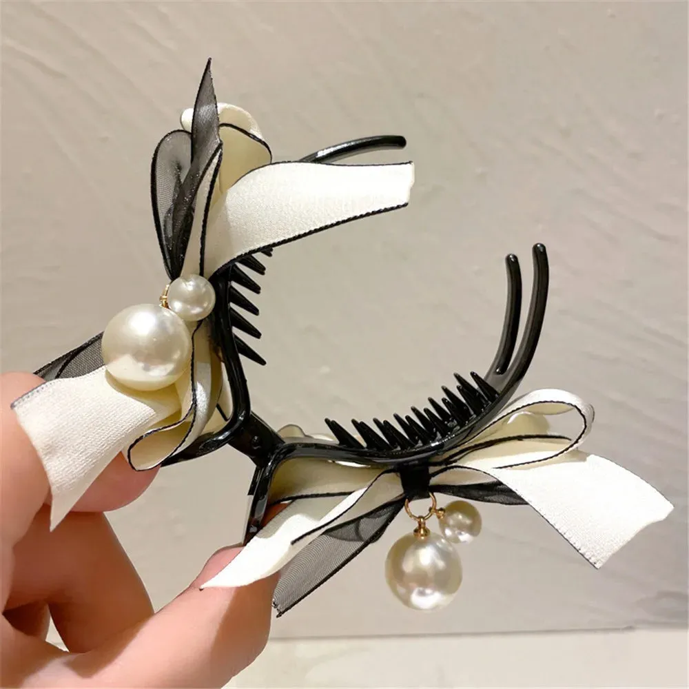 Butterfly Pearl Fringe Hair Clip