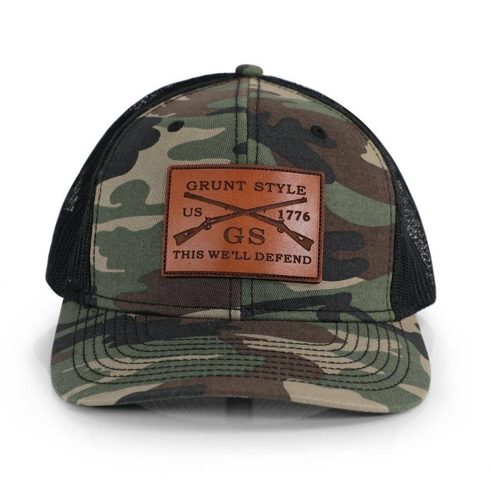 Camo Leather Logo Hat