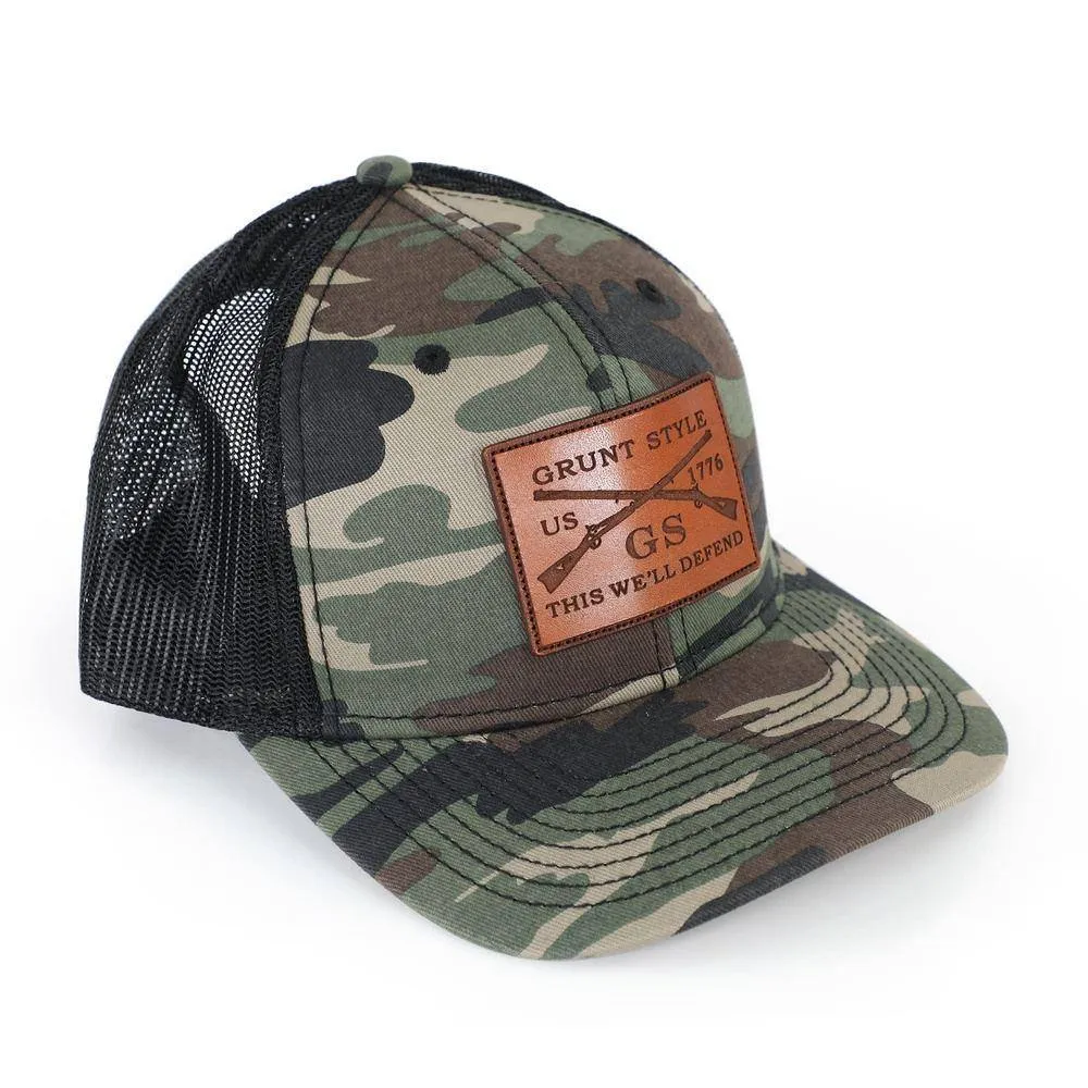 Camo Leather Logo Hat