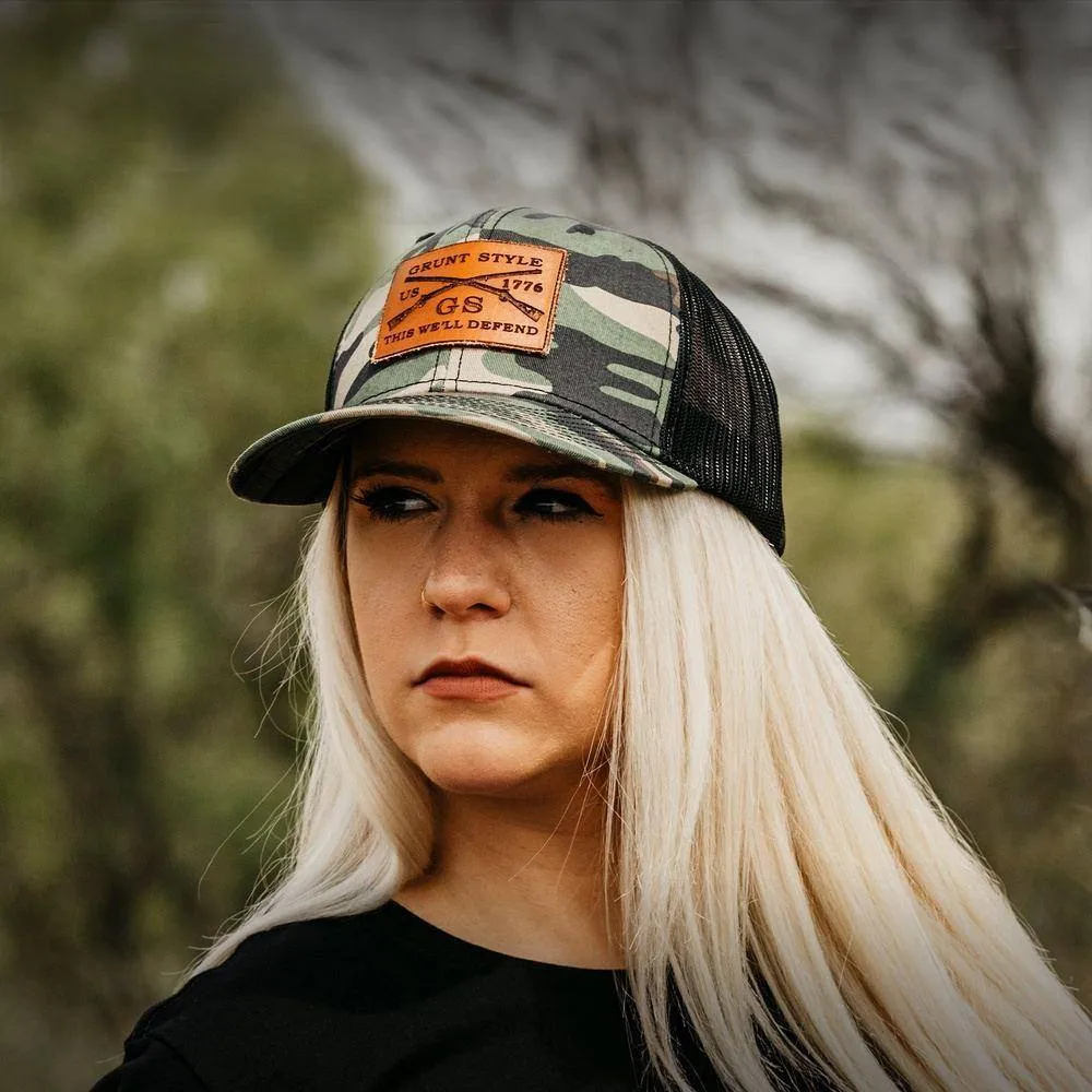 Camo Leather Logo Hat