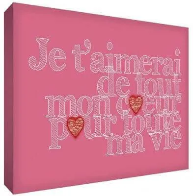 Canvas Art - I love you with all my heart for all my life - Rose
