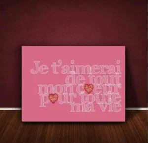 Canvas Art - I love you with all my heart for all my life - Rose